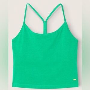 Victorias Secret Pink Cropped Cami Tank  built in interior shelf bra Strappy